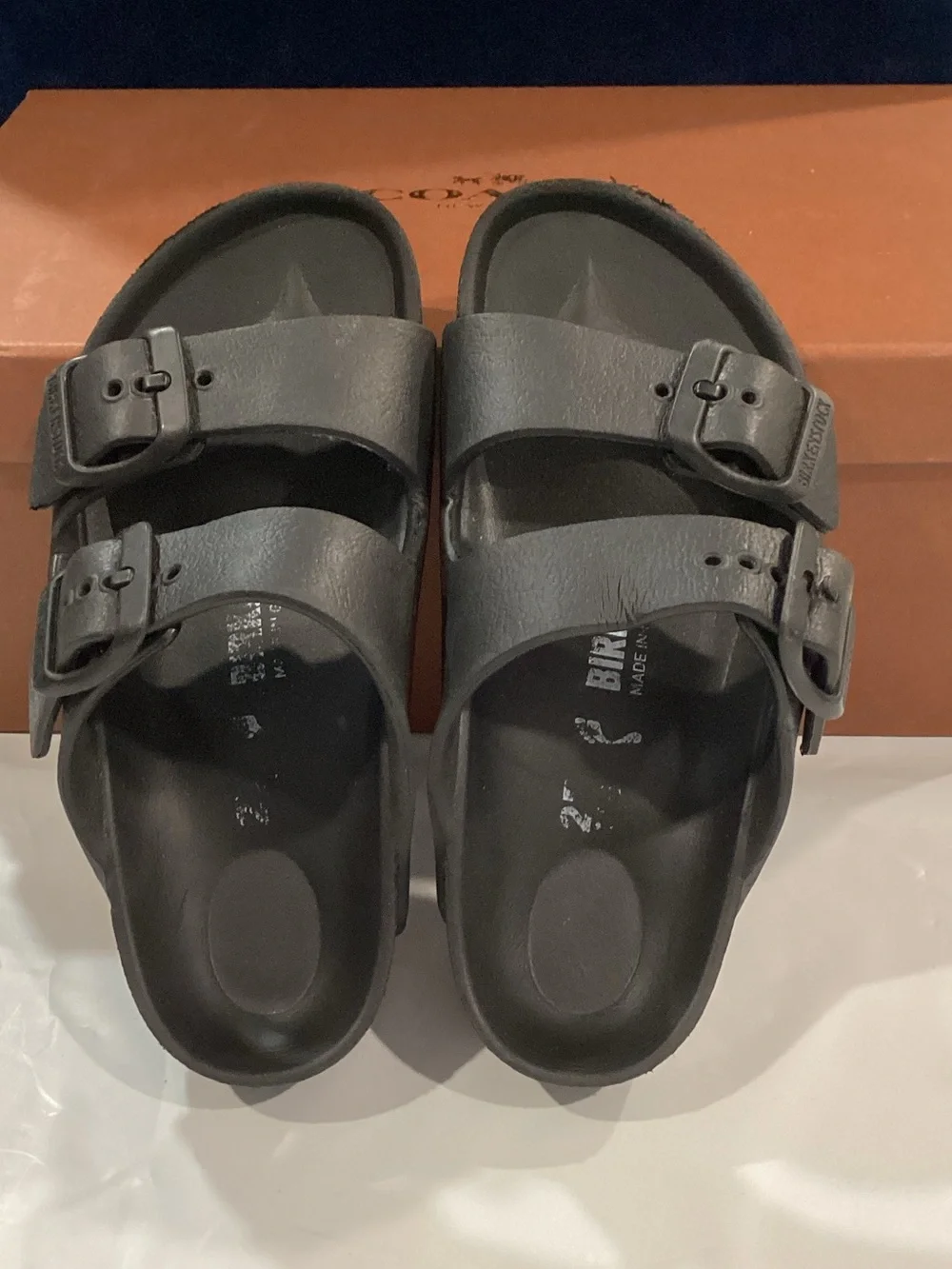 Birkenstock Kids Black Two Strap Sandals EU Size 25